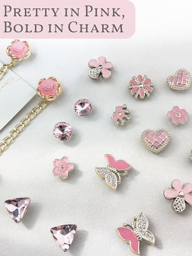 24pcs Plastic Bling Shoe Charms Set –Pearl, Butterfly, Flower & Chain Decorations for Clogs & Sandals – Cute Accessories for Women & Girls Gift - Image 7