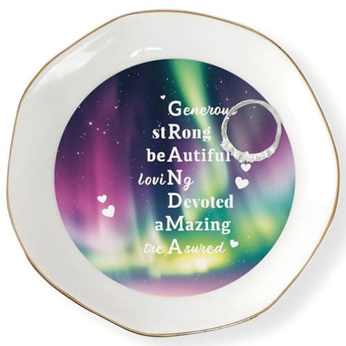 HOME SMILE Mother's Day Gifts for Nana From Grandkids Unique - I Love You Grandma Jewelry Ring Dish Tray with Dynamic Pattern Shifts for Grandmother - Image 1