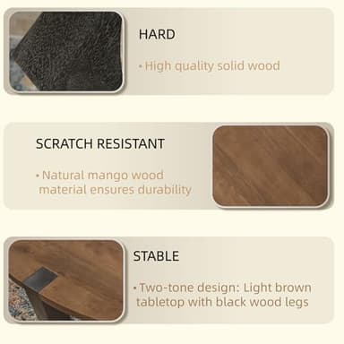 Signature Design by Ashley Hanneforth Farmhouse End Table with Angled Solid Wood Legs, Light Brown & Black - Image 4