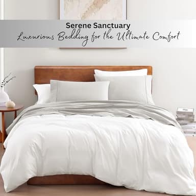 LANE LINEN 100% Organic Cotton Sheets California King Size, Low Pilling Fade Resistant Naturally Cooling Cal King Bedding Set, Soft & Comfy Sustainably Produced Printed Cotton Sheets - Snowdrop - Image 8
