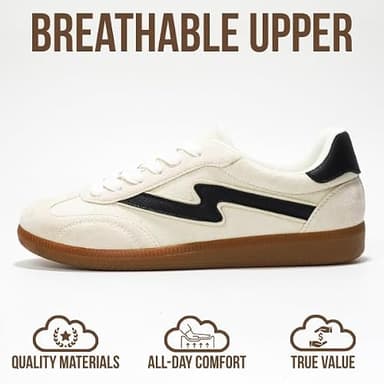 Project Cloud Sneakers for Women - Lace-Up Shoes for Women Trendy Women Sneakers with Memory Foam Insole Women's Fashion Sneakers Non-Slip Womens Shoes (Irita, Taupe, 5.5) - Image 3