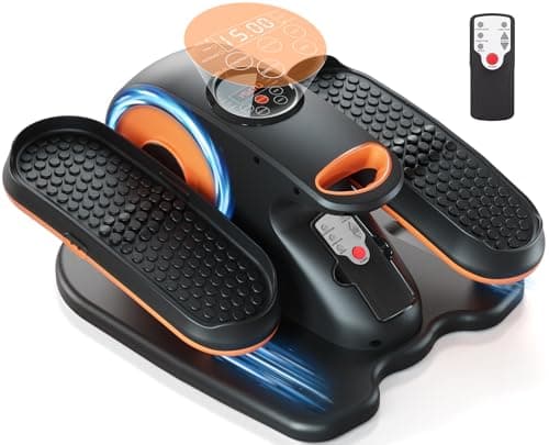 ARTHOOT Under Desk Elliptical Machine, Ellipse Exerciser as Seen on TV for Seniors with Remote Control & 12 Adjustable Speeds, Elliptical Machine for Home (Orange) - Image 1