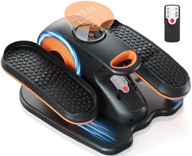 ARTHOOT Under Desk Elliptical Machine, Ellipse Exerciser as Seen on TV for Seniors with Remote Control & 12 Adjustable Speeds, Elliptical Machine for Home (Orange) - Image 1