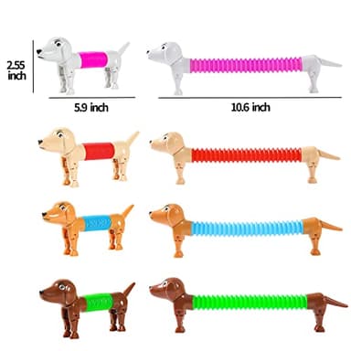 Dog pop Tubes fidgets, Travel Toys for Toddlers 3-5, Sensory Toys for Kids 5-7, fidgets for Kids, Animal pop Tubes, Easter Egg fillers,Easter Basket Stuffers(4 Pack Dog) - Image 6