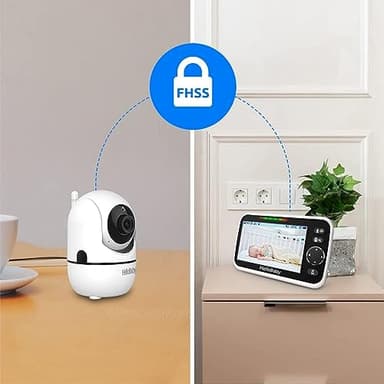 HelloBaby Upgrade 5’’ Baby Monitor with 30-Hour Battery, 2 Cameras Pan-Tilt-Zoom, 1000ft Range Video Audio Baby Monitor No WiFi, VOX, Night Vision, 2-Way Talk, 8 Lullabies and Temperature - Image 8