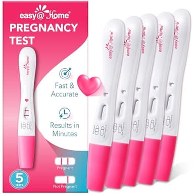 Easy@Home Smart Timing Pregnancy Test: Accurate Early hCG Detection - Fast Results & Easy to Use at-Home Tests with Love Heart Indicator | 5 Pack - Image 1
