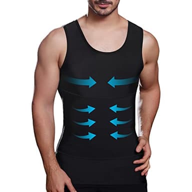 Mens Slimming Compression Shirt, Body Shaper Workout Tank Top, Gynecomastia Tummy Control Undershirts - Change in Seconds - Image 1