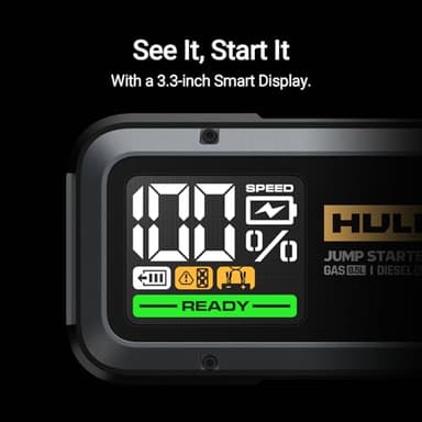 Hulkman Alpha85,Space Gray,2000A 74Wh Smart Jump Starter,12V Portable Car Battery Booster with 3.3" Display,USB-C Power Pack,5-Mode Flashlight,Jumper Cables for up to 8.5L Gas/6.0L Diesel - Image 4
