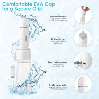 Portable Electric Travel Bidet, 450ML Electric Sprayer Bidet with Built-in Body for Easy Storage, Two Pressure Modes for Personal Hygiene Cleaning for Women and Men, White - Image 7