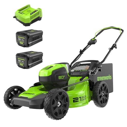 Greenworks 80V 21" Brushless Cordless (Push) Lawn Mower (75+ Compatible Tools), (2) 2.0Ah Batteries and 30 Minute Rapid Charger Included - Image 1