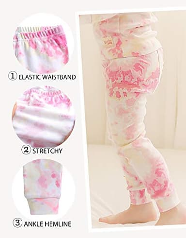 VAENAIT BABY Kids Junior 100% Cotton Sleepwear Pajamas 2pcs Set Tiedye-Pinkyellow-254 S - Image 5
