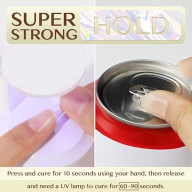 UNA GELLA 6 in 1 Gel Nail Glue for Clear Acrylic Nails Tips, 15ml UV Nail Glue Long Lasting Super Strong Brush for Base Coat, Clear Fake Nails, and Soft Gel Tips Lamp Curing Required - Image 3