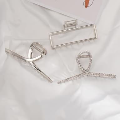 Mehayi 3 PCS Metal Large Hair Claw Clips for Thick Heavy Hair, Big Non-Slip Hair Catch Barrette Jaw Clamp, Strong Hold Claw Barrettes for Long Hair, Fashion Hair Styling Accessories for Women Girls - Image 4