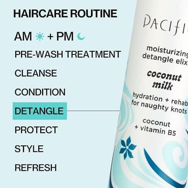 Pacifica Coconut Milk Hair Detangler Spray - Leave In Conditioner Spray, Detangling Elixir Suitable for All Types, Fine and Curly Hair Products, Smoothing, Moisturizing, and Anti-Frizz - 207 mL - Image 11