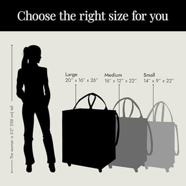 HULKEN - Large, Black - Reusable Grocery Bag On Wheels, Shopping Trolley, Rolling Tote, Zipper Closure, Lightweight, Carries Up to 66 lb & Fits 5 Grocery Bags, Folds Flat, Unbreakable Handles - Image 2