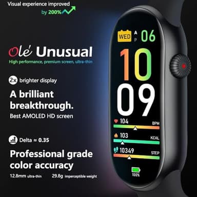 FITVII Ole Fitness Tracker with 24/7 Heart Rate and Blood Pressure Monitor, Blood Oxygen Sleep Tracking Step Calories Counter IP68 Waterproof Activity Tracker for Women Men - Image 2