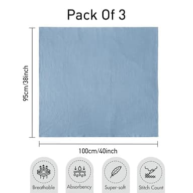 GLLQUEN BABY Muslin Swaddle Blankets,3-Pack Receiving Blanket for Newborn Boys and Girls,Baby Swaddle Blanket Unisex, Elephant,Baby Essentials, Registry & Gift, 40 x 38 inches - Image 6