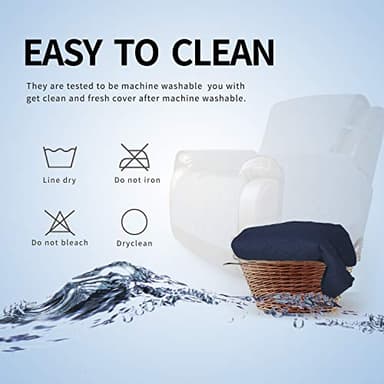 Easy-Going Recliner Chair Slipcover Reversible Sofa Cover Water Resistant Couch Cover Furniture Protector with Elastic Straps for Pets Dog (Recliner, Navy/Ivory) - Image 7