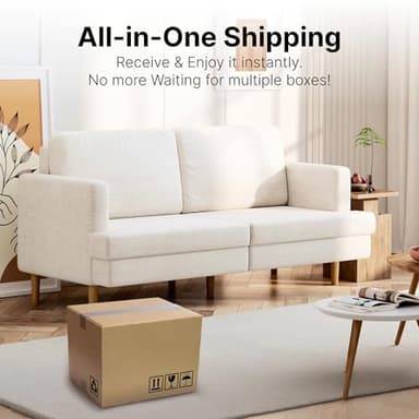 FLEXISPOT 70" Loveseat Sofa Couch for Living Room with Deep Seat, Solid Wood, Removable Cover, Modern Sofa Couch for Apartment Office Bedroom, Beige (SF1) - Image 9