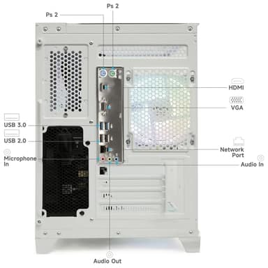 LXZ Desktop PC Computer Ryzen 5-5600GT, 16G DDR4 RAM, 512G NVME SSD, Tower Computer with Wi-Fi & 400W Power Supply for Every Day Use, Working, Home and Office (White) - Image 3