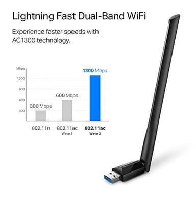 TP-Link USB WiFi Adapter for Desktop PC, AC1300 USB 3.0 Wireless Dual Band Network Adapter with High Gain Antenna(Archer T3U Plus), MU-MIMO, Windows 11/10/8.1/8/7/XP, Mac OS 10.9-10.15 - Image 2