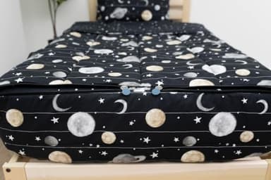 Beddy's Space Theme Durable Zipper Bedding for Kids, Bed in a Bag, Black Sheets and Universe Galaxy Comforter with Stars & Solar System, Includes Pillowcase and Sham, Easy to Make and Wash - Image 6