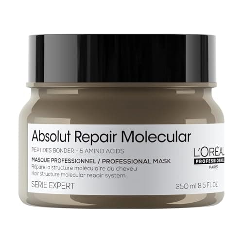 L'Oréal Professionnel Paris Absolut Repair Molecular Hair Mask - Repairs Damage & Restores Strength For Extremely Dry Damaged Hair, Extra Detangling & Hydration, Peptides Bonder - Image 1