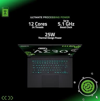 GIGABYTE AERO X16; Copilot+ PC - 165Hz 2560x1600 WQXGA - NVIDIA GeForce RTX 5070 - AMD Ryzen AI 9 HX 370-1TB SSD with 32GB DDR5 RAM - Windows 11 Home - Space Gray AERO X16 2WHA3USC64AH - Image 2