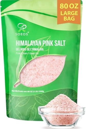 Soeos Himalayan Pink Salt, Fine Grain, 5 Lbs, Pink Himalayan Sea Salt, Salt for Grinder Refill - Image 1