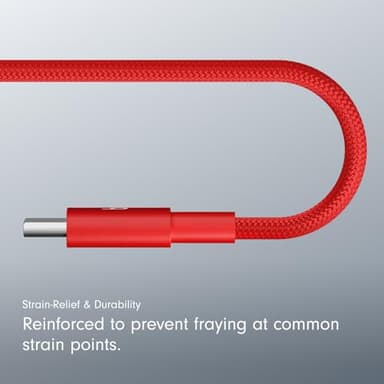 Beats USB-A to USB-C Woven Cable Fast Charging Durable and Tangle-Free Design Compatible Charger for Apple & Android Devices (1.5 m, 5 ft) - Rapid Red - Image 5