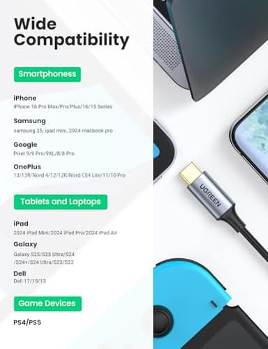 UGREEN USB C to RCA Audio Cable Type C to 2RCA Male Jack Plug Adapter Car Auxiliary Stereo Speaker Amp Cord Compatible with iPhone 17 16 Pro Max/16 Pro/16 Plus, iPad Pro, Galaxy S25, Pixel 10 Pro, 5FT - Image 6