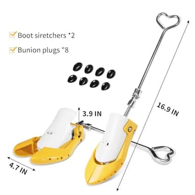 ZZgoog Boot Stretcher,Shoe Trees,Boot Stretchers for Cowboy Boots Men and Women,Shoe Stretcher Wide Feet & High Lnstep,Widener,Width, Stretch Leather Expander Large Size7-13 - Image 5