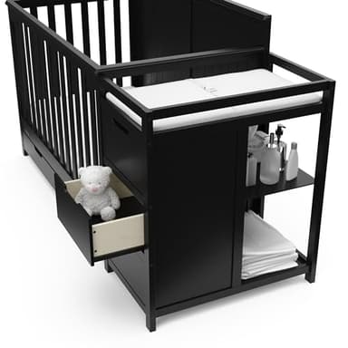 Graco Hadley 5-in-1 Convertible Crib & Changer (Black) – GREENGUARD Gold Certified, Fits Standard Crib Mattress, Converts to Toddler Bed and Full Bed, 4 Adjustable Mattress Heights - Image 16