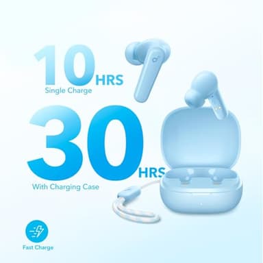 Soundcore by Anker P20i True Wireless Earbuds, 10mm Drivers with Big Bass, Bluetooth 5.3, 30H Long Playtime, Water-Resistant, 2 Mics for AI Clear Calls, 22 Preset EQs, Customization (Light Blue) - Image 4