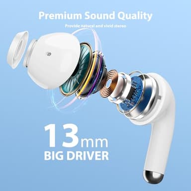 Wireless Earbuds for Samsung S25 Ultra S24 S23 Fe S22+, 5.3 Bluetooth Earbuds Noise Cancelling Ear Bud with Mic Touch HiFi Stereo Wireless Headphone for iPhone 17 Air 16 e 15 Pro Max 14 Plus Pixel 10 - Image 6