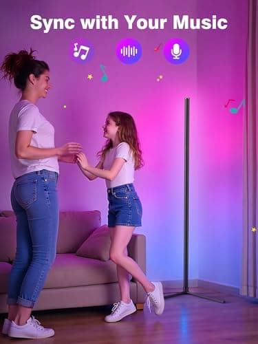 2Pack Corner Floor Lamp, Modern LED Corner Lamp with AC Adapter & APP & Remote Control, 16 Million Colors, 68+ Scene Modes, Music Sync, Ambient Lighting for Living Room, Bedroom, and Gaming Room - Image 5