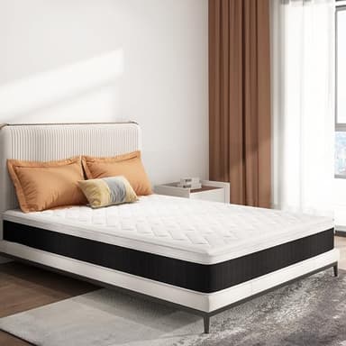 Z-hom Mattress Full Size, 10 Inch Hybrid Euro Top Bed in a Box, Individually 5-Zone Pocketed Spring Mattress for Pressure Relief & Motion Isolation, Plush Foam Innerspring, Black - Image 7