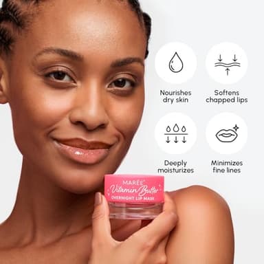 MAREE Lip Moisturizer Sleeping Mask Overnight - Moisturizing Lips Butter Balm with Hyaluronic Acid - For Very Dry Lips Care - Hidratante de Labios Care Products - Image 3