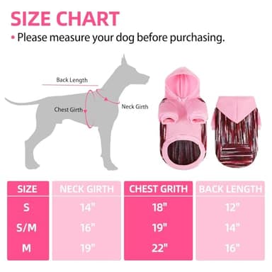 PUPTECK Dog Hoodie Puppy Sweatshirt Warm Dog Sweater Winter Clothes Cold Weather Coats for Small Medium Large Dogs, Pink Mexican Style, S - Image 2