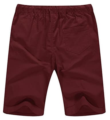 Sailwind Men’s Linen Shorts Casual Drawstring Summer Beach Shorts US Medium Wine Red - Image 2