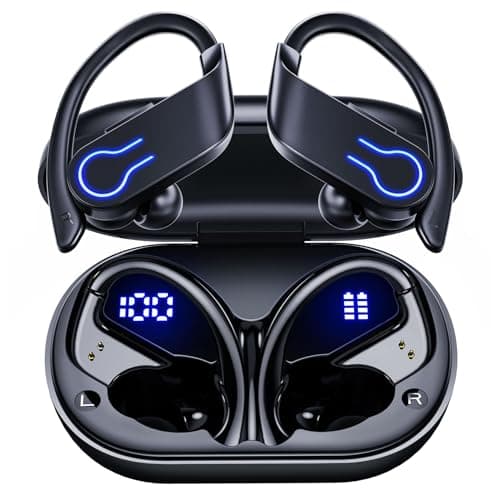 CoolJumper Wireless Bluetooth Earbuds 120H Playtime Bluetooth 5.3 Ear Buds for Sports, Hi-fi Stereo Earphones with LED Display Charging Case, Headphones for Running/Workout Audifonos inalambricos - Image 1