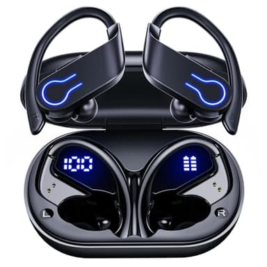 CoolJumper Wireless Bluetooth Earbuds 120H Playtime Bluetooth 5.3 Ear Buds for Sports, Hi-fi Stereo Earphones with LED Display Charging Case, Headphones for Running/Workout Audifonos inalambricos - Image 1