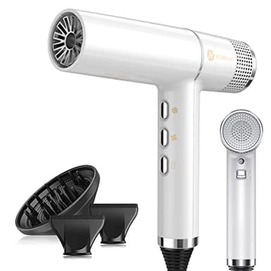 slopehill Hair Dryer with Unique Brushless Motor | Intelligent Fault Diagnosis | Innovative Microfilter | Oxy Active Technology | Led Display (White) - Image 1
