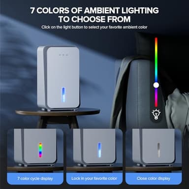 Onsekin Dehumidifier for Home, 1000 sq.ft Dehumidifier with Auto Shut Off, 7-Color LED Light Built-in Aromatherapy Diffuser, Ultra-Quiet Dehumidifiers for Bedroom, Bathroom, Basement (White) - Image 4