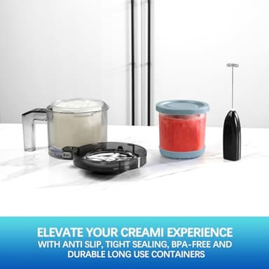 for Ninja Creami Pints and Lids-4 Pack, 16OZ Container Compatible with NC299AMZ & NC300s Series Ice Cream Makers, Extra Cups Replacement for Ninja Creamy Containers Airtight Anti-slip Dishwasher Safe - Image 5