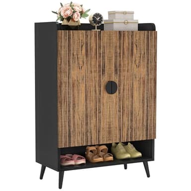 Tribesigns Shoe Cabinet with Doors, 7-Tier Shoe Storage Cabinet with Adjustable Shelves, Wooden Shoes Rack Shoe Storage Organizer for Entryway, Hallway, Closet, Living Room, Rustic Brown - Image 10