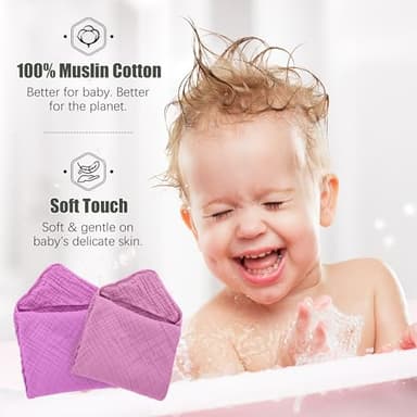 Spotted Play 2 Pack Hooded Baby Towels - 100% Muslin Cotton for Newborns, Infants, Toddlers - Large 32x32 Inch Size - Highly Absorbent and Essential for Newborn Care, Deep Sakura - Image 7