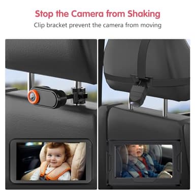 LUCKVIEW BM2 Car Camera for Baby, 5.2" 1080P Screen with 3X Zoom, Clear Rear-Facing View, 360° Rotating Lens, Easy Installation – Safety for Infants and Pets - Image 2