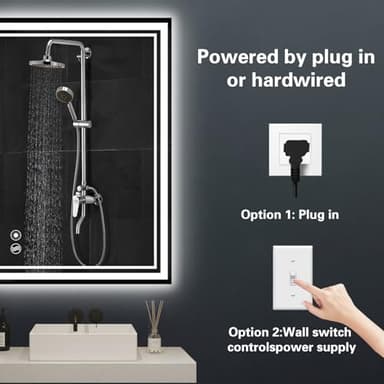 24“ x 32” LED Mirror for Bathroom LED Bathroom Mirror Anti-Fog Dimmable 3 Colors Bathroom Mirror with Lights Smart Mirror Memory Wall Mounted Front and Backlit Horizontal/Vertical - Image 6