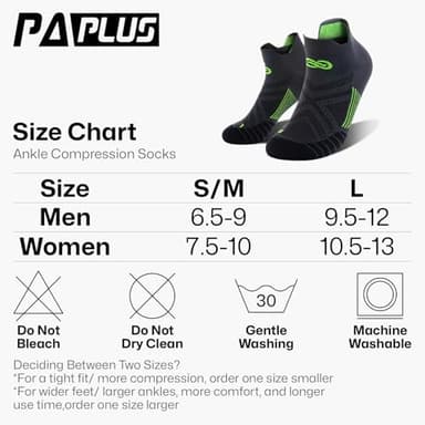 Ankle Compression Socks for Men and Women (6 Pairs), Low Cut No Show Short Compression Running Socks with Arch Support for Plantar Fasciitis, Cyling, Athletic, Flight, Travel, Nurses - Image 2